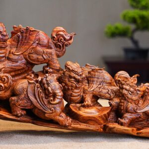 Tượng Cửu Nghê Gỗ Sưa