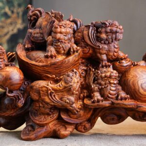 Tượng Cửu Nghê Gỗ Sưa