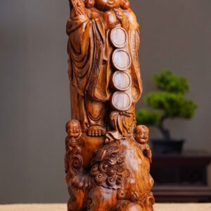 Di Lạc Nhị Tiểu Chúc Phúc Đứng Bao Tiền Gỗ Sưa