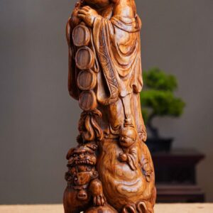 Di Lạc Nhị Tiểu Chúc Phúc Đứng Bao Tiền Gỗ Sưa