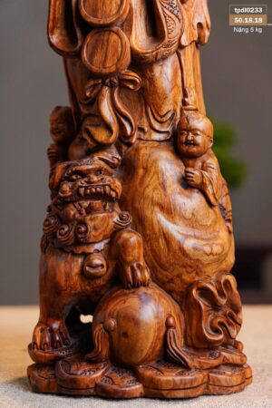 Di Lạc Nhị Tiểu Chúc Phúc Đứng Bao Tiền Gỗ Sưa