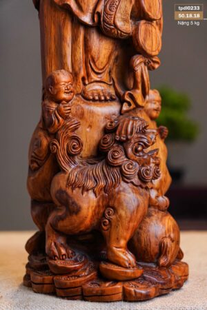 Di Lạc Nhị Tiểu Chúc Phúc Đứng Bao Tiền Gỗ Sưa