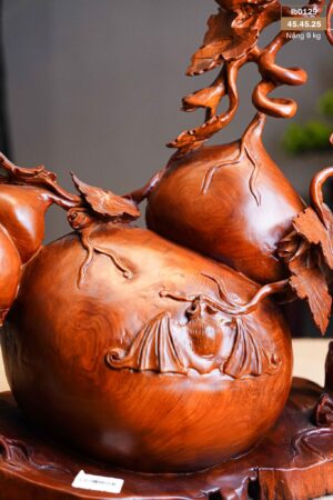 Bình hồ lô gỗ hương