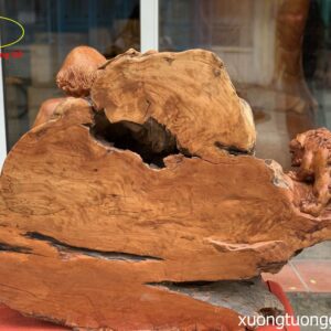 Tượng Đạt Ma Ngồi Cạnh Nghê Gỗ Sụn Đinh Hương