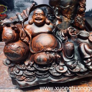 Tượng Phật Di Lặc Ngồi Bao Dơi Gỗ Trắc