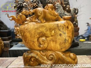 Tượng Tỳ Hiu Chấn Bao Tiền Gỗ HƯơng