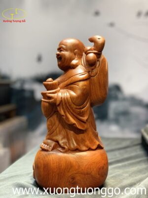Tượng Di Lặc Đứng Bao Tiền Gỗ Hương