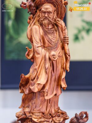 Đạt ma đứng lân gỗ sưa