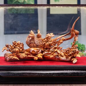 Chim trĩ hoa phù dung gỗ sưa