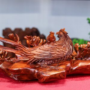 Chim trĩ hoa phù dung gỗ sưa