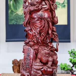 Di lạc đứng tay cầm thiền thừ gỗ tử đàn