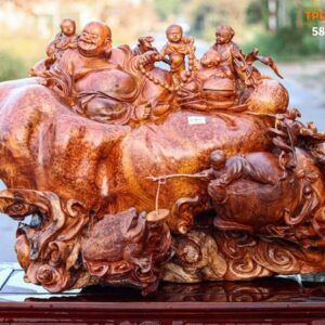 Di Lạc Ngũ Tiểu Ngồi Bao Tiền Gỗ Nu Hương