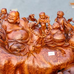 Di Lạc Ngũ Tiểu Ngồi Bao Tiền Gỗ Nu Hương