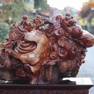 Di Lạc Ngũ Tiểu Ngồi Bao Tiền Gỗ Nu Hương