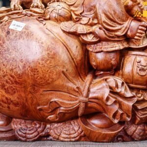 Di Lạc Tam Tiểu Song Nghê Ngồi Bao Tiền Gỗ Nu Hương