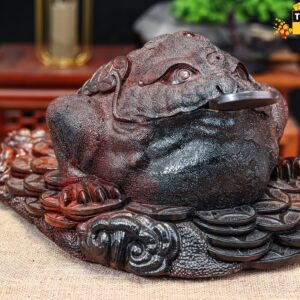 Cóc Thiềm Thừ Tài Lộc Gỗ Trắc