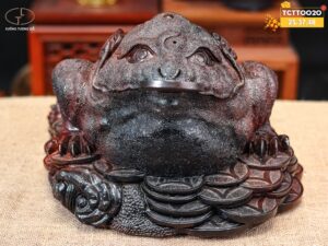 Cóc Thiềm Thừ Tài Lộc Gỗ Trắc