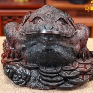 Cóc Thiềm Thừ Tài Lộc Gỗ Trắc