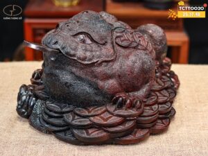 Cóc Thiềm Thừ Tài Lộc Gỗ Trắc