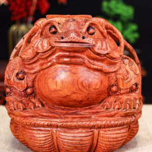 Thiềm thừ gỗ hương ngồi trong giỏ