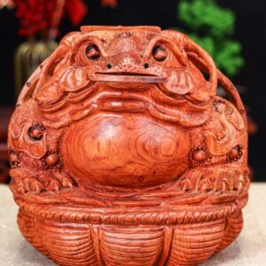 Thiềm thừ gỗ hương ngồi trong giỏ