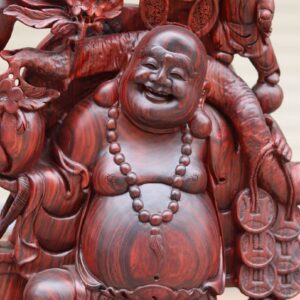 Tượng Di Lặc Ngũ Tiểu Vác Đào Gỗ Trăc