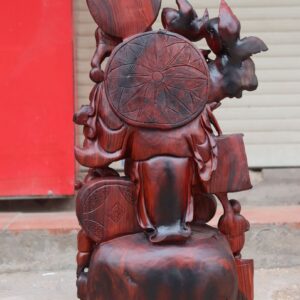 Tượng Di Lặc Ngũ Tiểu Vác Đào Gỗ Trăc