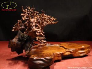 Khay Trà Hoa Mai Gỗ Hương