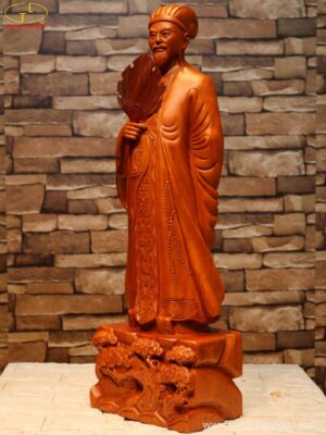 Tượng Khổng Minh Gỗ Hương ( cao 70 )