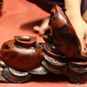 Tượng Chuột 12 Con Giáp Gỗ Trắc