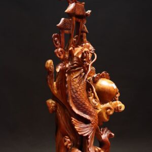 Tượng Cá Chép Hóa Rồng Gỗ Hương