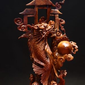 Tượng Cá Chép Hóa Rồng Gỗ Hương