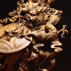 Tượng Cá Chép Rồng Gỗ Bách Xanh