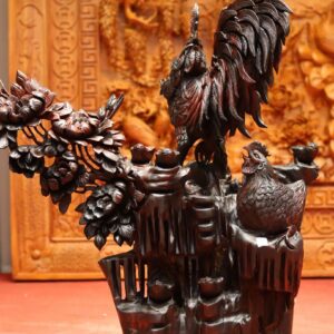 Tượng Gia Đình Gà Gỗ Trắc