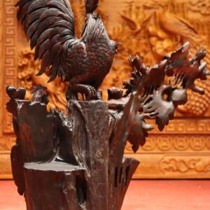 Tượng Gia Đình Gà Gỗ Trắc