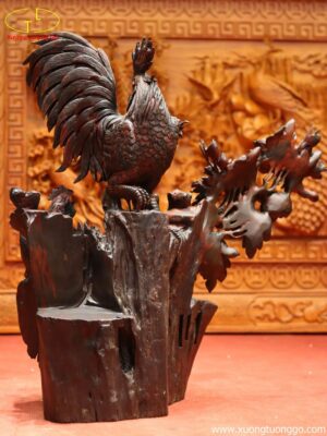 Tượng Gia Đình Gà Gỗ Trắc