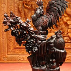 Tượng Gia Đình Gà Gỗ Trắc