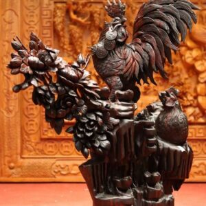 Tượng Gia Đình Gà Gỗ Trắc