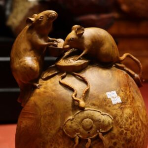 Tượng Song Chuột Đứng Bao Tiền