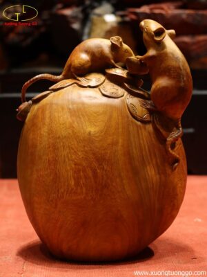 Tượng Song Chuột Đứng Bao Tiền