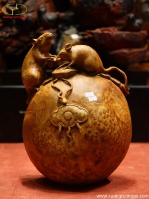 Tượng Song Chuột Đứng Bao Tiền