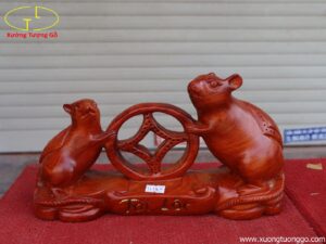 Tượng Song Chuột Cầm Tiền