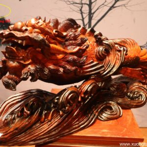 Tượng Cá Chép Hóa Rồng Trắc Đỏ  Đen