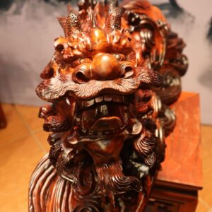 Tượng Cá Chép Hóa Rồng Trắc Đỏ  Đen