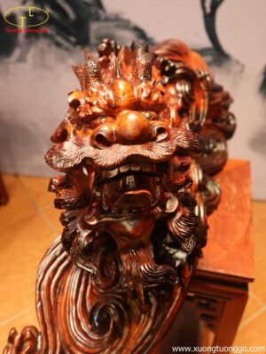 Tượng Cá Chép Hóa Rồng Trắc Đỏ  Đen