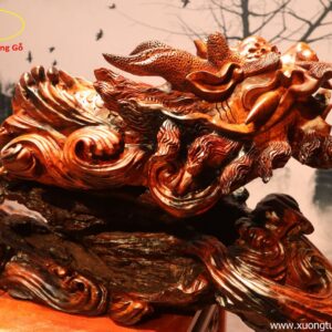 Tượng Cá Chép Hóa Rồng Trắc Đỏ  Đen