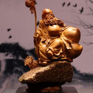 Tượng Ông Thọ Ôm Đào Ngồi Đá
