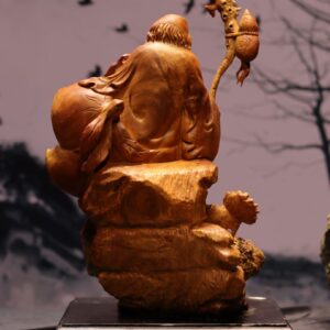 Tượng Ông Thọ Ôm Đào Ngồi Đá