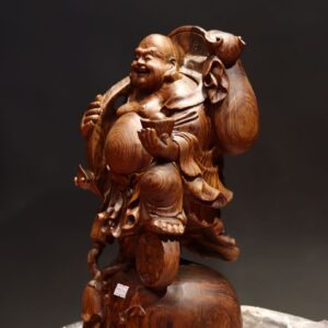 Tượng Phật Di Lặc Đứng Bao Tiền Gỗ Cẩm