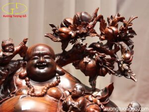 Tượng Phật Di Lặc Ngũ Tiểu Vác Đào Gỗ Trắc